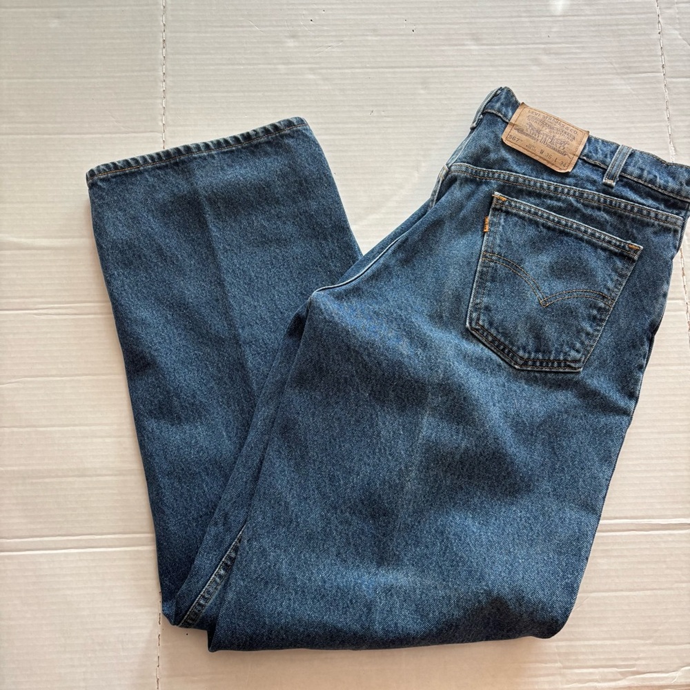 Levi's Men's Dark Blue Straight-Leg Jeans vintage 567